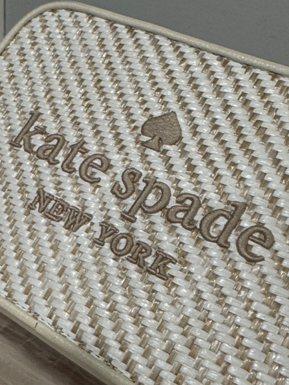 kate spade Bag Oh Snap Straw Camera Logo Woven Cream Crossbody - Picture 6 of 17